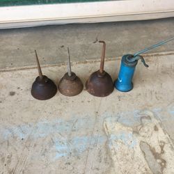 4 Vintage Oil Dispensers