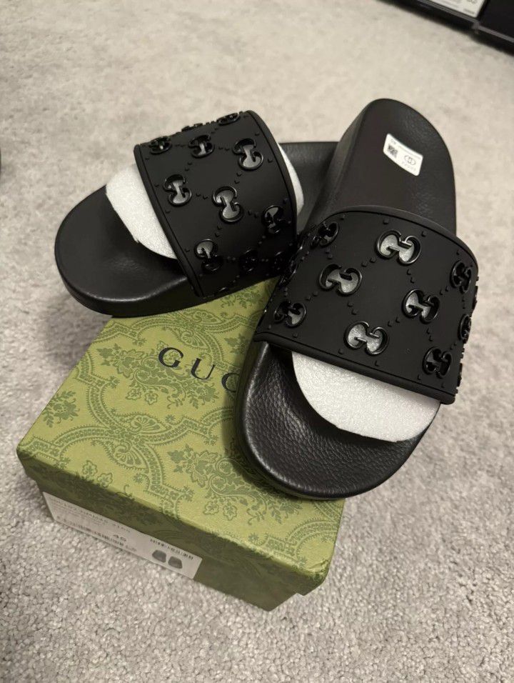 Gucci Black Sandals Slides Men Size 11 