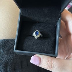 Zales 14k White Gold Sapphire 6 1/2
