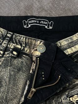 Men’s Designer Gold Metallic Robin's Jeans