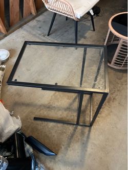 small modern glass side table