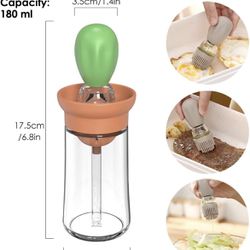 Glass Olive Oil Dispenser Bottle with Silicone Brush