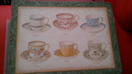 " Six beautiful vintage tablemats"
