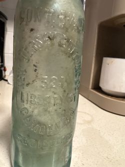 Vintage New Jersey Bottling Co Camden NJ Soda Bottle 524 Liberty St Embossed