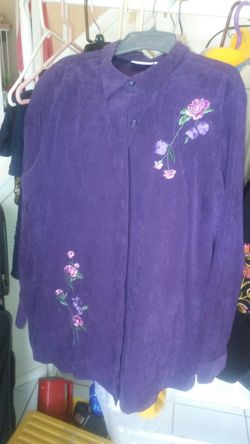 Purple shirt jacket 1x woman