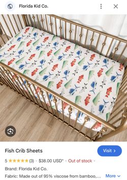 Organic Nautical Crib/Toddler Sheet  