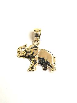 Elephant pendant 14K REAL YELLOW GOLD.