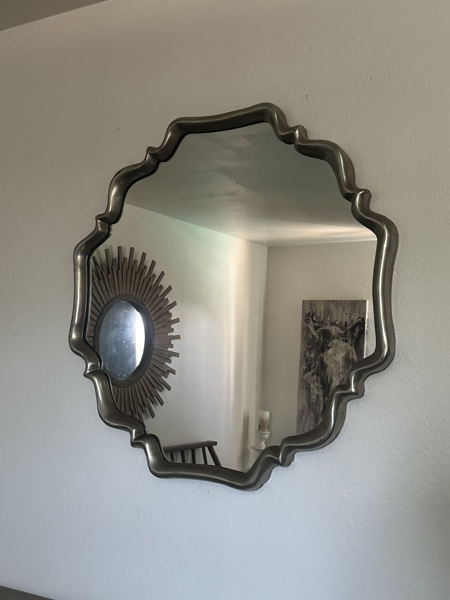 Modern / Farmhouse Uttermost Valentia Silver Mirror