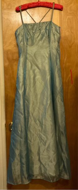 Retro Bluegreen Aline Prom Or Evening Dress Large