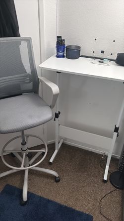 High desk and chair