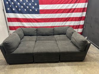 Delivery - Dark Grey 6 Piece Sectional Couch