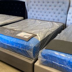 New Queen Bed With Mattres Ready To Delivery 