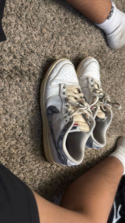 nike dunk low mini swoosh denim