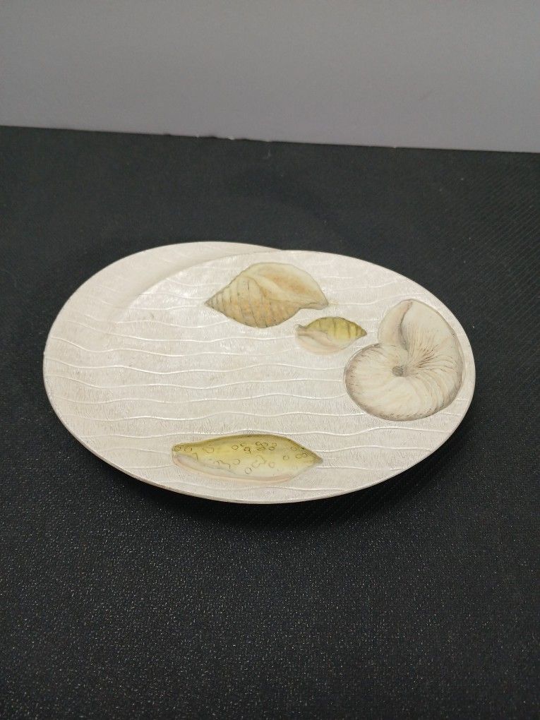 Croscill Beach Haven Handpainted Sea Shell Soap Dish Holder 6"