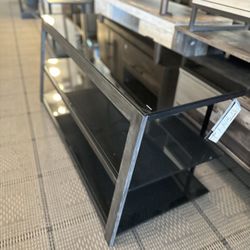 Black Tempered Glass Tv Stand 