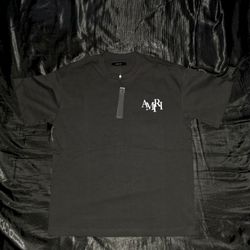 Amiri Staggered Logo Tee, Black, Sizes S, M, & L