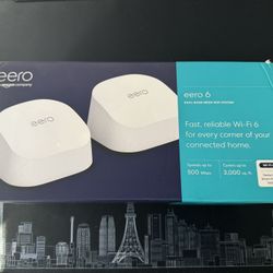 Eero J010001 Pro 6E Tri-band Mesh Wi-Fi 6E System 2-Pack White With Mount Bundle