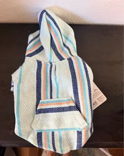 NWT: Youly Baja Dog Hoodie in Mint/Navy