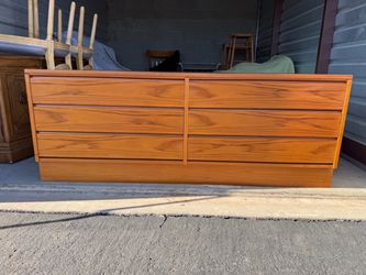 Vintage Danish Modern Teak Six Drawer Bedroom Dresser