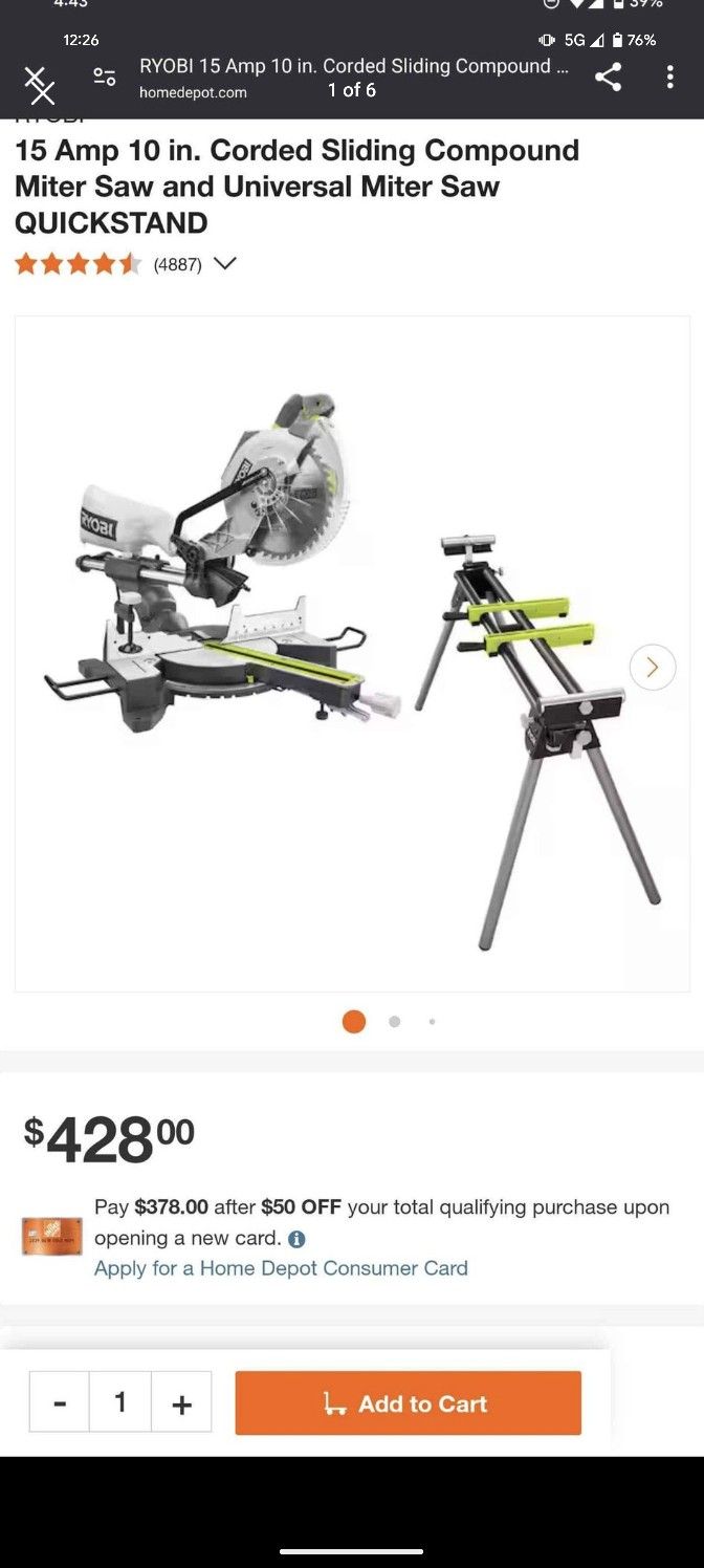 Ryobi Miter Saw With Stand