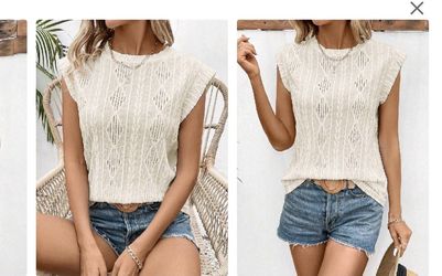 New Women's Beautiful Blouse Cream Color Size LARGE