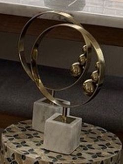 Gold Circular Metal Sculpture