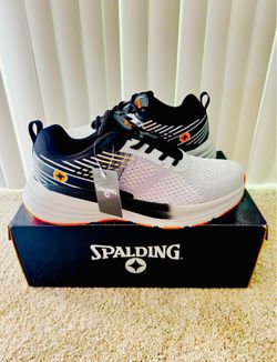 Spalding White Black Orange Running Shoes