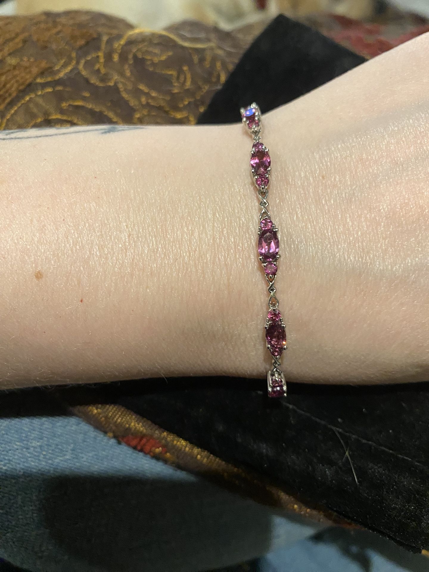 Tanzanian Wine Garnet Toggle Clasp Bracelet - new!! 