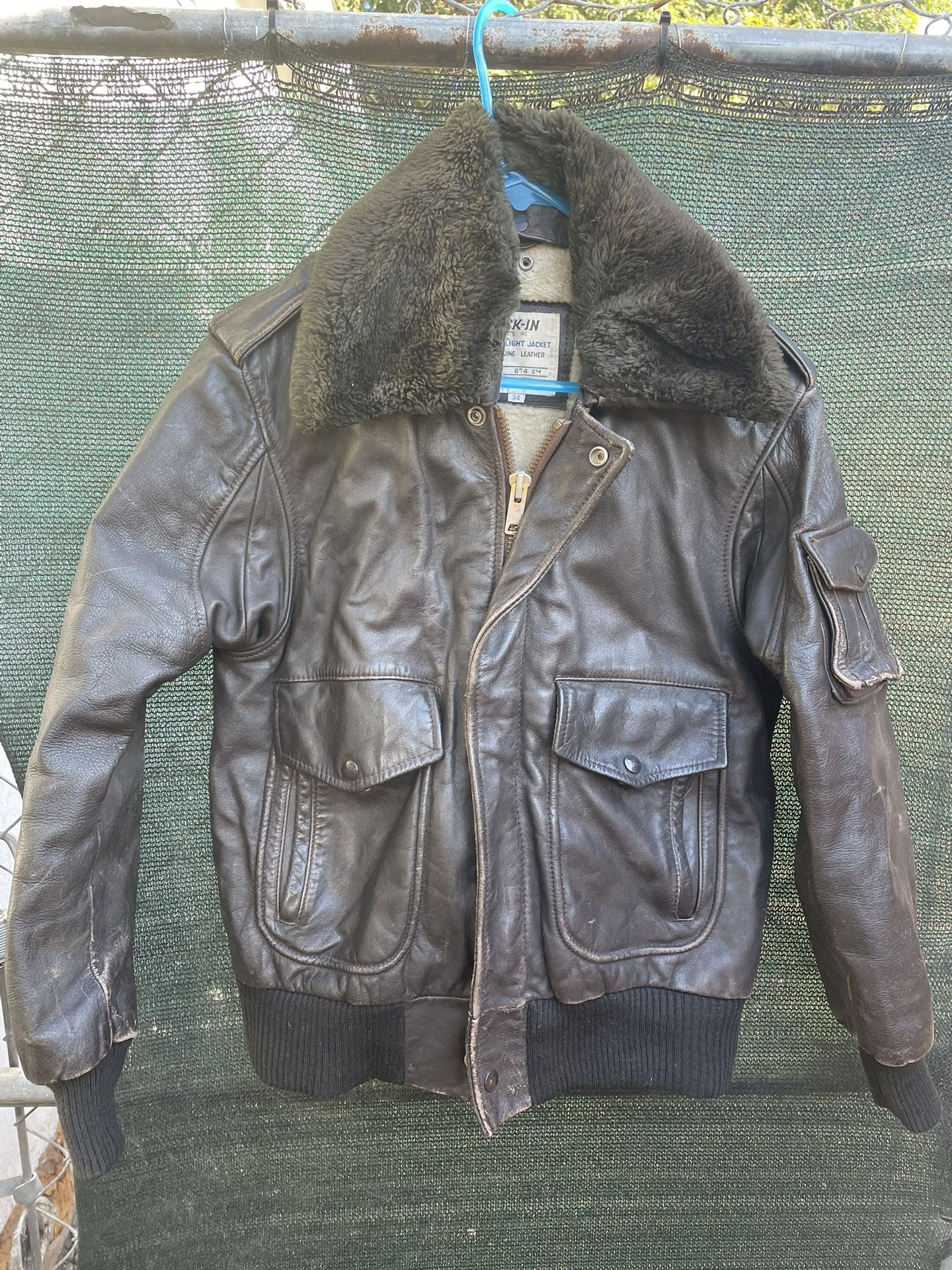 Vintage genuine, leather bomber jacket