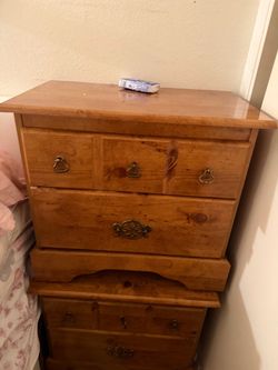 Matching set of 2 rustic wooden night stand