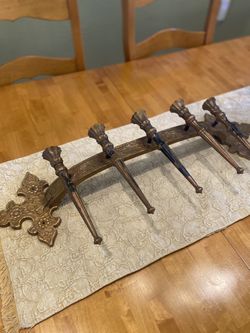 MCM vintage Syroco 5 taper candle holder. Dart Industries. Rustic/ Retro/ Country. 