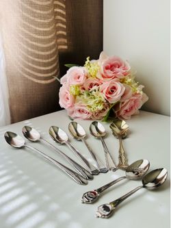 ☕Beautiful Vintage Silverplate Spoon Collection | 6 Antique & Collectible Spoons + 2 FREE Souvenir🎁
