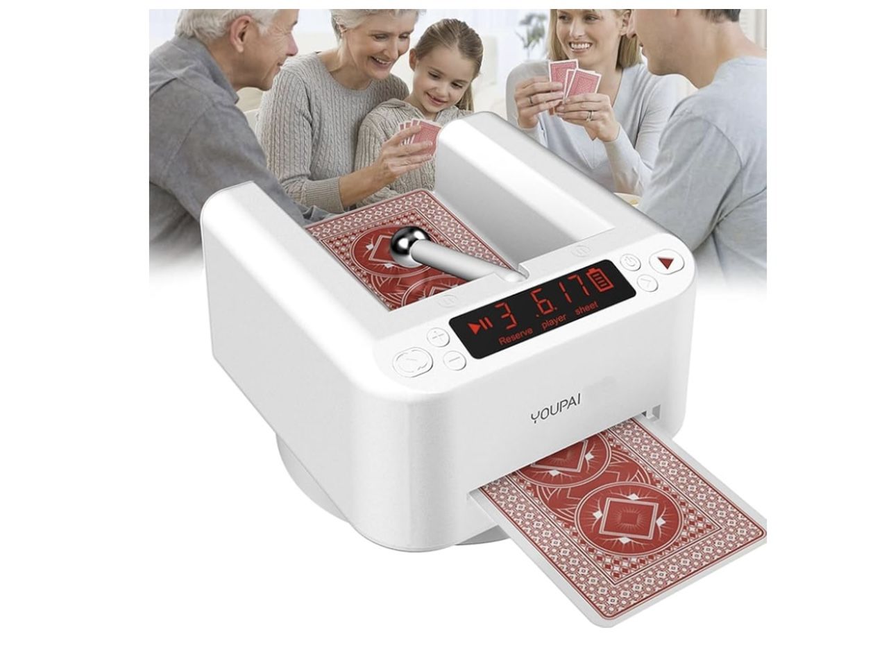 Smart Automatic Poker Card Dealer-360° Rotating Universal Anti-Cheating Playing Card Dealing Tool, Rotating Card Dealer Machine for UNO, Blackjack, Te