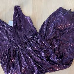 Long Sequined Purple Dress