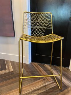 CB2 Alpha Brass Metal Bar Stool