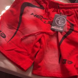 Hellstar Warm Up Shorts Red