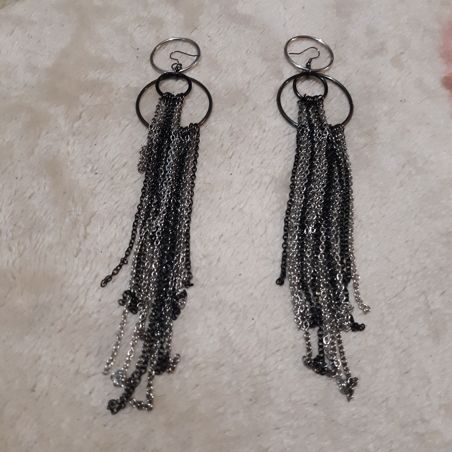 Vintage black and silver earrings