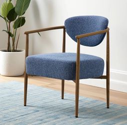 Four chairs for the dining room, living room, or bedroom; upholstered with foam-padded backrest and seat; soft, comfortable seat; metal frame with wat