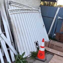 White Driveway Gate Metal 