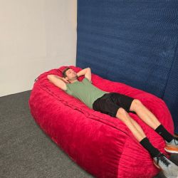 Can Deliver! Giant Red Bean Bag Sofa Couch