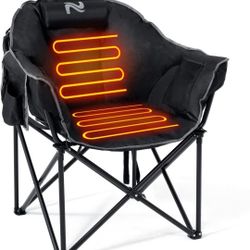  Heated Camping Chair, Oversized Heated Folding Outdoor Chair for Adults