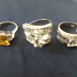 3 REAL LADIES 925 SILVER RINGS