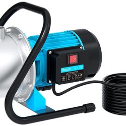 1.5HP Water Transfer Pump,1200GPH Shallow Jet Well Pump,Extended 13FT Power Cord Portable Sprinkler Booster Pump,Irrigation Lawn Fountain Pool Drainin