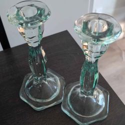 Glass Candle Stick Holders 