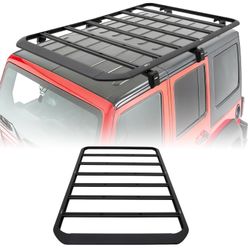 New | Aluminum Full-Length Roof Rack Cargo Basket Fit Jeep Wrangler JK 4-Door 2007–2018｜X01221