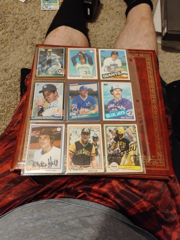 Set Of (9) Vintage Signed Baseball Cards. See Description.