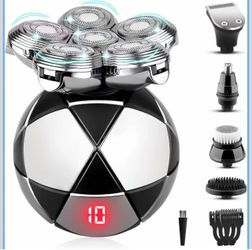 Head Shaver for Bald Men, Precision Ultimate Electric Shaver for Bald Men, IPX7 Waterproof Cordless Rechargeable Razor, Wet/Dry Shaving, 6D Rotary Sha