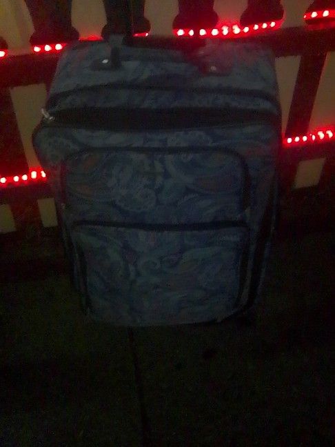 Suitcase. Baby Blue Bandana