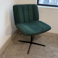 Dark Green Armless Office Chair | Like New Condition