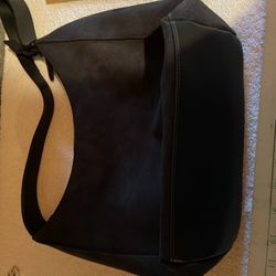 Deep Navy Blue Suede And Leather Small Purse. Short Strap.  Used once. $18.00. 